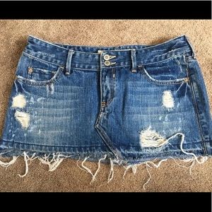 Hollister Never Worn Distressed Denim Mini Skirt